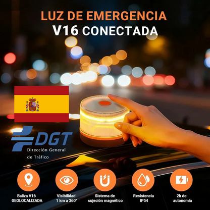 80% DE DESCUENTO⭐⭐Luz de Emergencia V16 DGT 3.0 – Aprobada 2026, Magnética IP54 – Cumple con la Normativa 2026