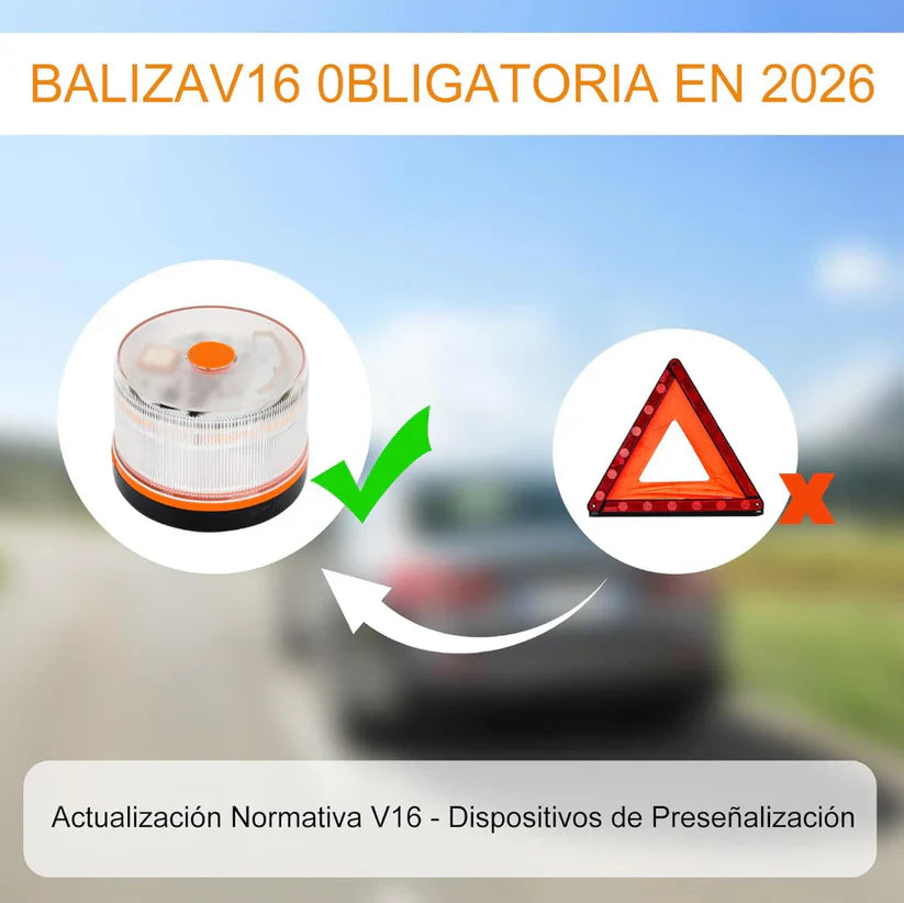 80% DE DESCUENTO⭐⭐Luz de Emergencia V16 DGT 3.0 – Aprobada 2026, Magnética IP54 – Cumple con la Normativa 2026