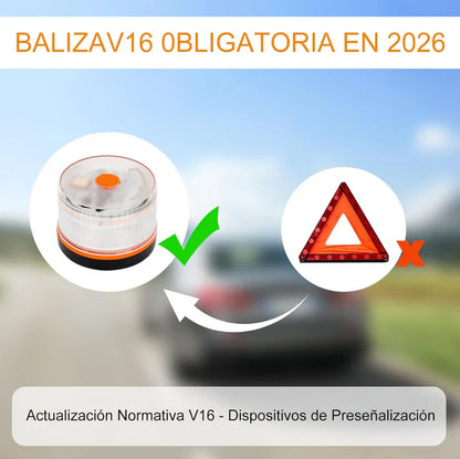 80% DE DESCUENTO⭐⭐Luz de Emergencia V16 DGT 3.0 – Aprobada 2026, Magnética IP54 – Cumple con la Normativa 2026