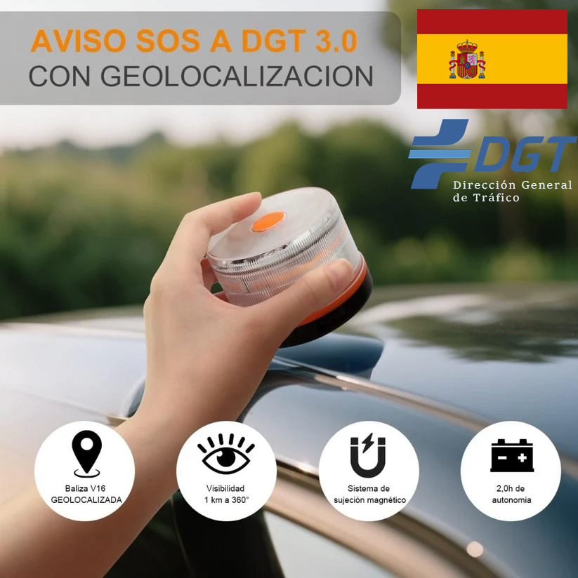 80% DE DESCUENTO⭐⭐Luz de Emergencia V16 DGT 3.0 – Aprobada 2026, Magnética IP54 – Cumple con la Normativa 2026